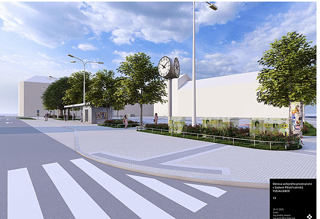 Stromy, kiosek i nová podoba památníku. Sady Pětatřicátníků čeká proměna