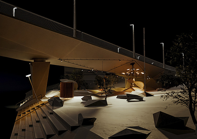 Park lamp i chlapec s těžkou hlavou. Obě strany Dvoreckého mostu budou mít své lákadlo