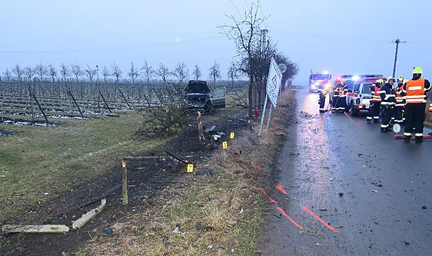 Šofér po smyku přistál ve vinohradu, údaj na alkoholtesteru zaskočil i policisty